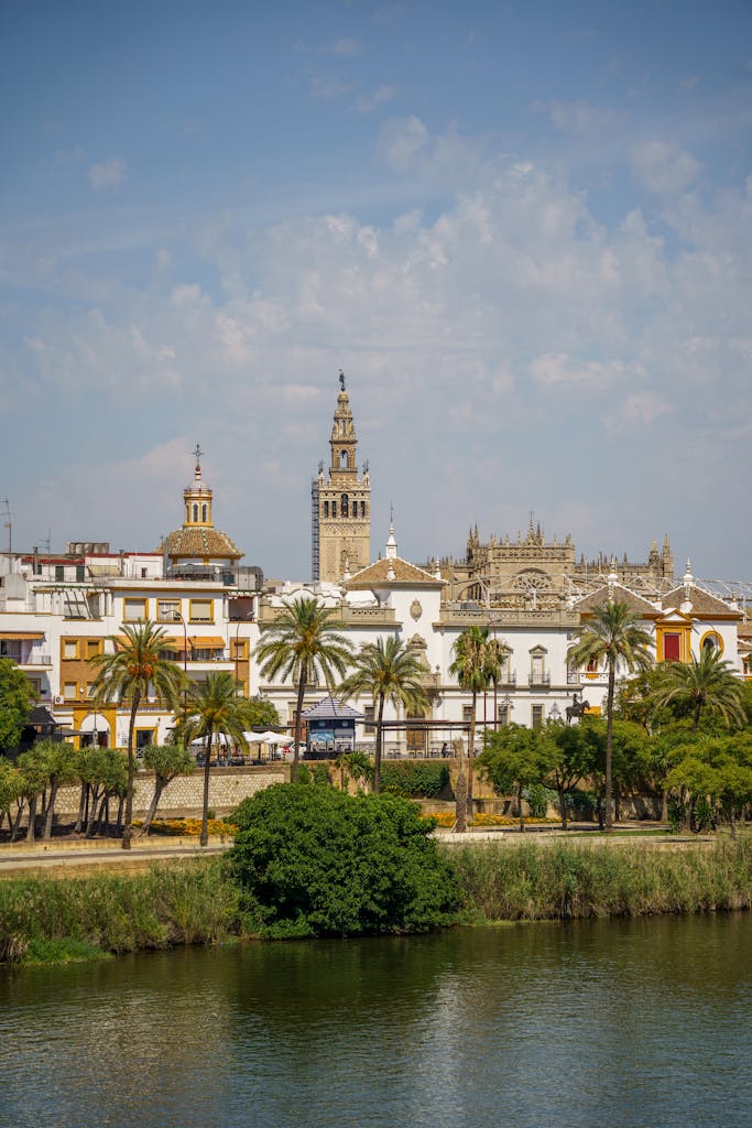 River by the Town in Spain